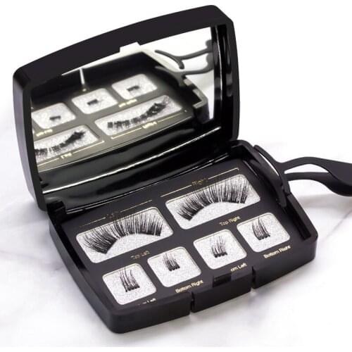 Factory Direct Magnet False Eyelashes Four Small Stork Magnet Eye lashs Acrylic Set with tweezers