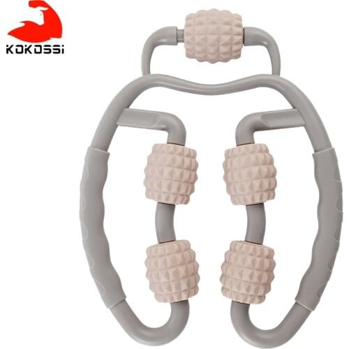 KoKossi Yoga Massage Roller Pilates Finesse Roller Floating Massage Ball Arm Leg Muscle 5 Wheel Partial Exercise Equipment Tools