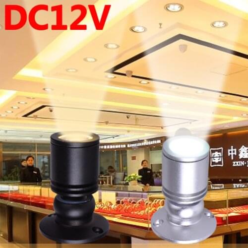 12V 1.5W Surface Mounted Mini Spotlight Art Light For Display Cabinet Showcase Showroom Indoor Decorstion Wall Spotlight