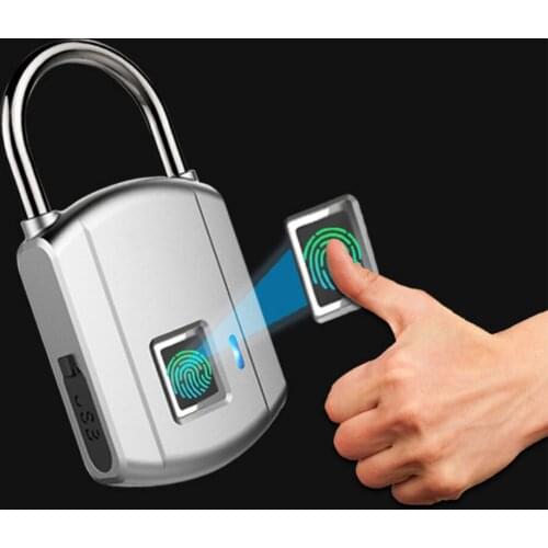 Mini Fingerprint Padlock Drawer Cabinet Door Locks Anti-theft Smart Black Glod Silver Smart Fingerprint Lock For Bag Luggage