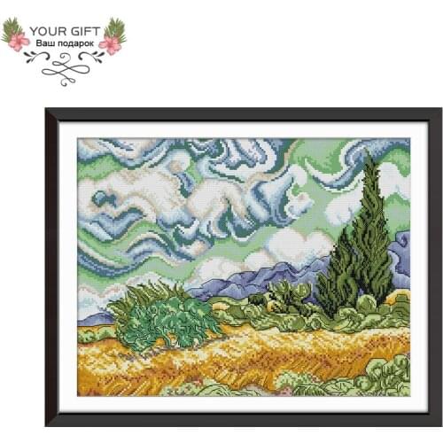 Joy Sunday Under The Sky Needlework FA032 14CT 11CT Counted Stamped Under The Sky Embroidery Cross Stitch Kit