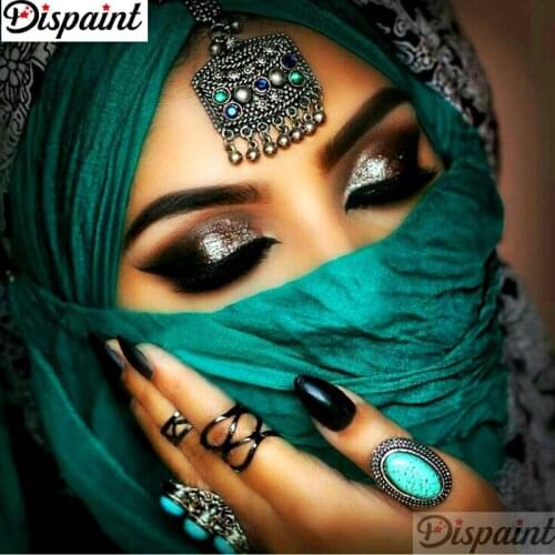 Dispaint Full Square/Round Drill 5D DIY Diamond Painting "Masked woman" Embroidery Cross Stitch 3D Home Decor A11687
