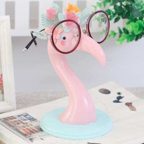 Pink Flamingo Shaped Eyeglasse Spectacle Sunglasses Glasses Resin Holder Display Stand