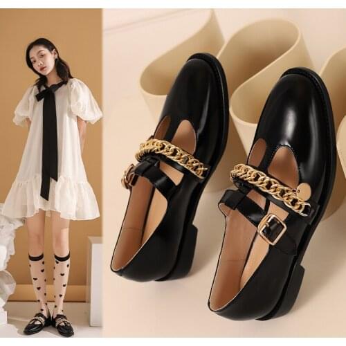 Sexy Womens Shoes Genuine Leather Chunky Heels Pumps Concise Metal Decoration Night Club Office Lady Shoes Woman Heels