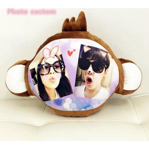 Re shuidai photo custom pillow monkey cartoon warm hands treasure plush dolls girl creative birthday gifts for Christmas