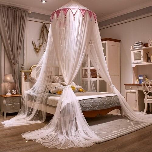 Princess Mosquito Net For Girls Romantic Mosquito Net Hung Dome Bedding Thicken Yarn Bed Valance Anti-mosquito Decor Bed Cover