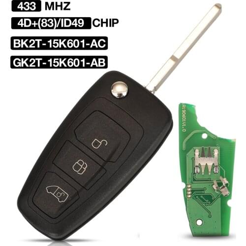Kutery 5PCS Remote Car Key 433MHZ ID49/4D83 Chip For Ford Tourneo Custom GK2T-15K601-AB/BK2T-15K601-AC Aftermarket 3BTN