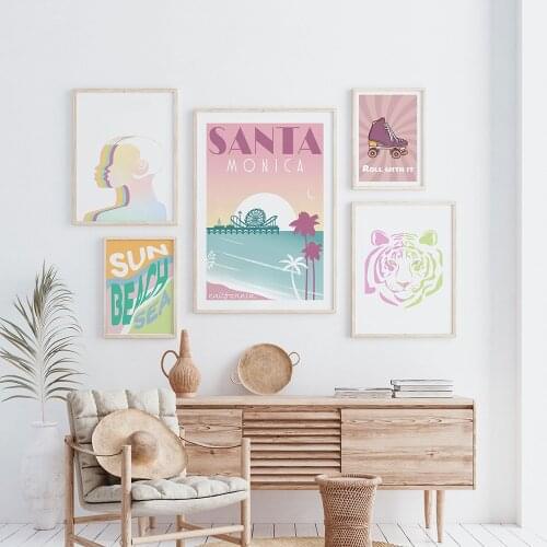 Retro Wall Art Prints Trendy Teen Room Colorful Quotes Poster Purple Pink Nordic Canvas Painting Dorm Gallery Wall Picture Decor