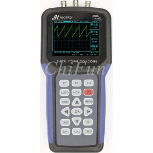 Free shipping JDS2023 Handheld Oscilloscope 2 in 1 Signal Generator 1CH 200MSa/S 20MHz 3.2 inch LCD screen Without batteries