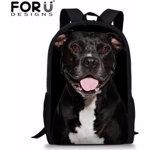 FORUDESIGNS Unisex Printing Black Dog Backpack for Kids Hard Elementary Student Boys Girls Travel Bagpack Mochila Kids Bookbag