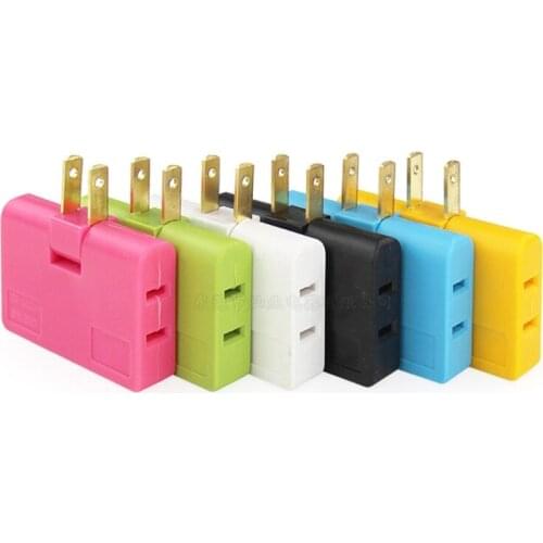 Foldable Extension Plug Adapter Wall Outlet Extender Rotatable Socket Converter