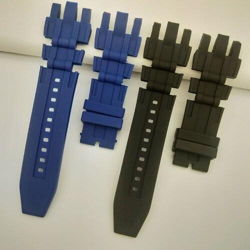 26mm Dark Blue Black Soft Watchband Replacement Strap For Invicta Reserve Gmt 6177 Bracelet Watch Band