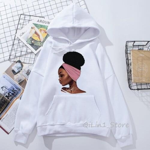 Sudadera mujer vogue Melanin hoodie woman kawaii Black Girl Print hooded women’s sweatshirt hip hop punk streetwear hoody