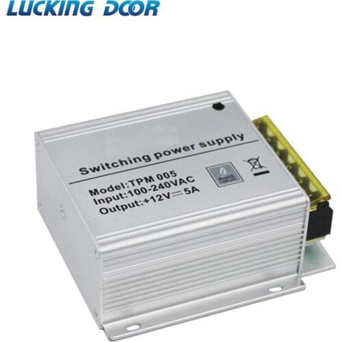 TPM005 DC 12V 5A Mini Access Control Power Supply Adapter Aluminium alloy Power Adapter AC 100-240V
