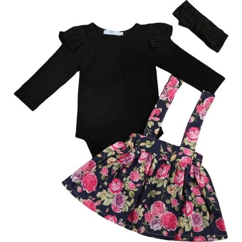 UK 3Pcs Kids Baby Girls Flower Dress Princess Romper+Tutu Formal Party Dresses