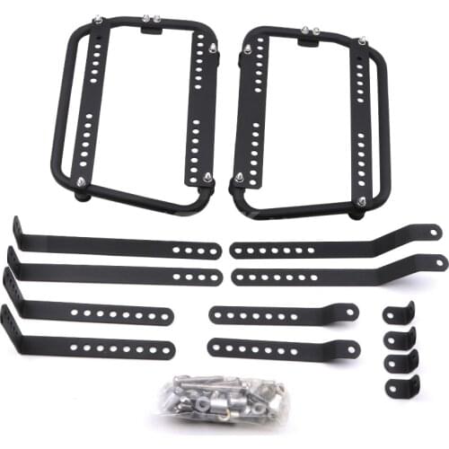 Universal Motorcycle Side Luggage Storage Trunk Box Toolbox Rear Saddle Case Saddlebag Bracket Mounting Rack Kit Holder Carrier