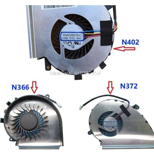 CPU GPU Fan For MSI CR62 2M 6M 6ML 7ML CX62 2QD 6QD 6QL 7QL GP62 2QD 6QE GE62 6QF GL62 6QC GX62 6QD PAAD06015SL N372 N366 N402