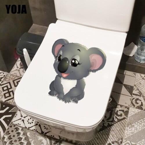 YOJA 20.1×22.7CM Cute Koala Childrens Bedroom Wall Stickers Creative Funny WC Toilet Decoration T1-2728