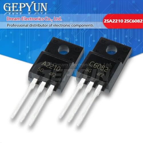 10PCS A2210 C6082 TO-220F 5Pairs (5pcs 2SA2210 + 5pcs 2SC6082) TO-220