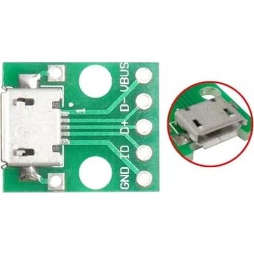 10Pcs MICRO USB To DIP Adapter 5pin Female Connector B Type PCB Converter Breadboard Switch Board SMT Mother Seat