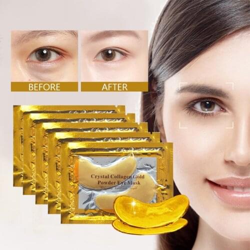 InniCare 10Pcs Crystal Collagen Gold Eye Mask Anti-Aging Dark Circles Acne Beauty Patches For Eye Skin Care Korean Cosmetics