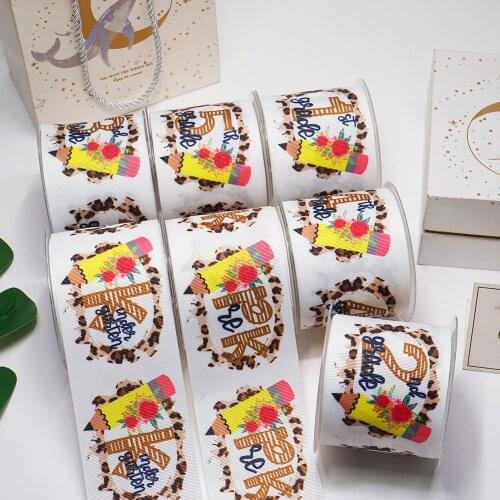 10 Yards 3inch 75mm Cartoon Printing Grosgrain Ribbon For Hair Bows DIY Crafts Handmade Accessories 56151