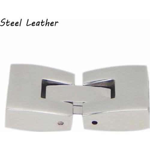 20pcs/lot custom logo hole:9.3*5.3mm Stainless Steel Bracelet Clasps Hooks Leather Cord End Caps Cord Connector for Jewelry DIY