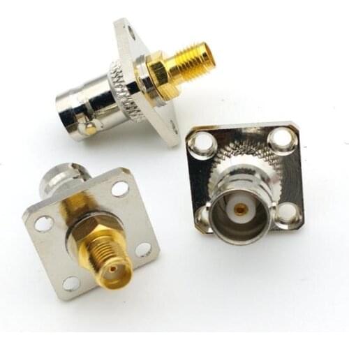 20PCS COPPER SMA Female to BNC Female Quick Connect 4 Hole Flange Mount Connector