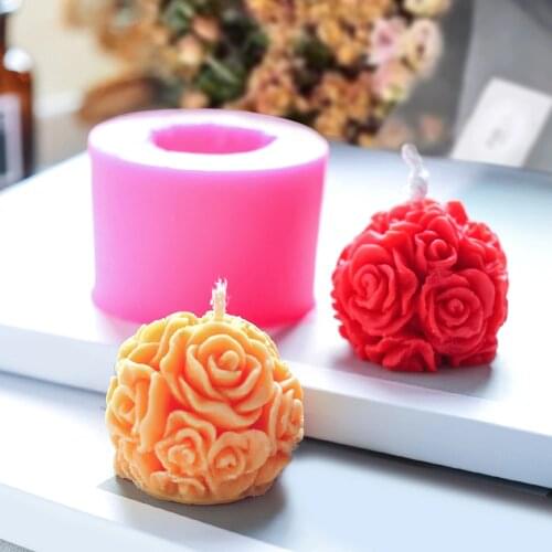 3D Rose Flower Silicone Mold DIY Candle Mould Aromatherapy Wax Gypsum Molds Soap Form Chocolate Cake Moulds Wedding Decorations