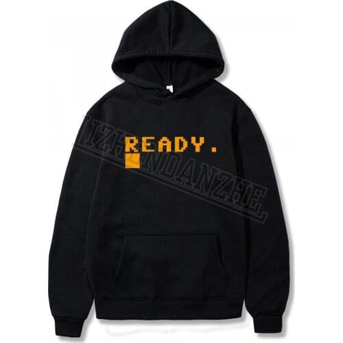 Commodore 64 Ready Hoodies Console Keyboard Disk Drive Start Screen Boot Cpu Men and women Sweatshirt hoody Game Tops 0181