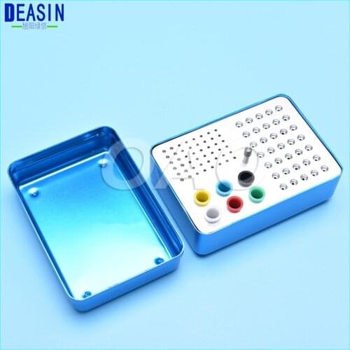 89 Holes Dental Bur Holder Autoclave Disinfection Box Blue
