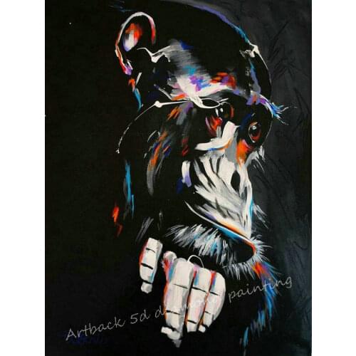 5d diy diamond painting gorilla full square / round drill hand embroidery 3d stick diamond embroidered gift