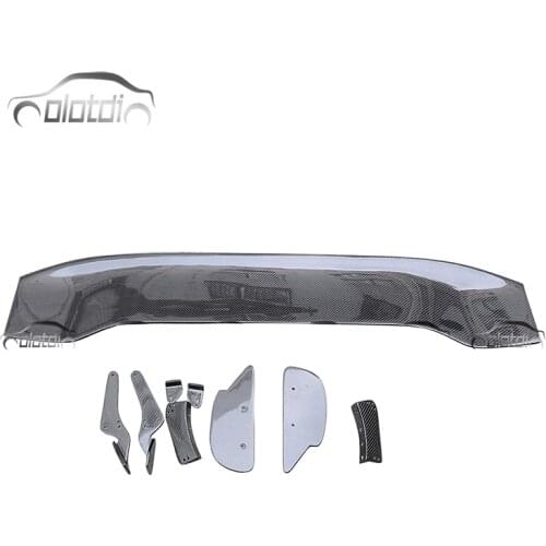 JS Style Carbon Fiber Boot Lip Rear Trunk Wing High Kick Spoiler for Honda Fit Jazz GE Ducktail 2006-2010