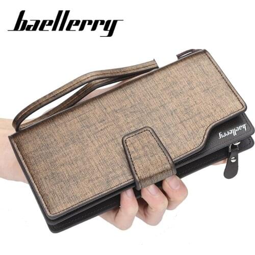 Baellerry Fshion Brand Silver Men Wallets PU Leather Wallet For Men Card Holder Cell Phone Pocket Smart Top Quality Wallet