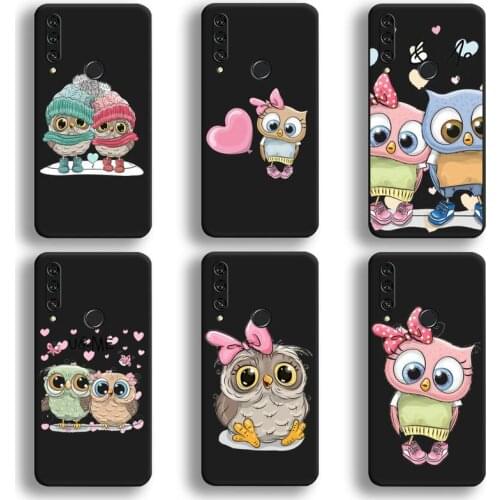 Cartoon Girl Gifts Cute Owl Lovers Phone Case Huawei Y6P Y8S Y8P Y5II Y5 Y6 2019 P Smart Prime Pro