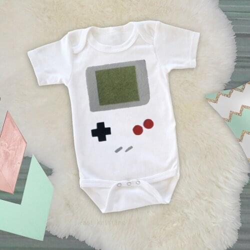 DERMSPE New Casual Newborn Baby Boy Girl Short Sleeve Print Picture Tv Red Circle Plus Sign Cotton Romper Baby Clothes White