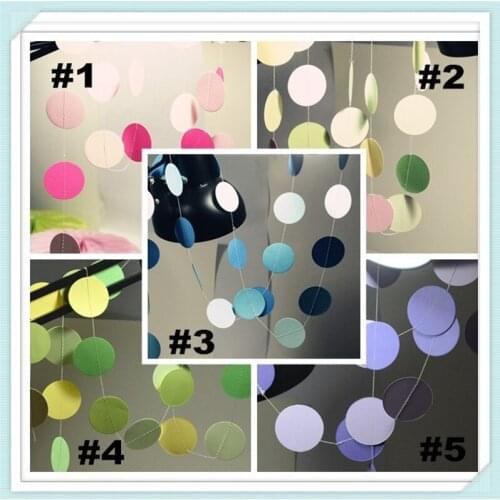 Tissues Paper Garland Strings Round Circle Banners Paper Circle Garland, Baby Shower, Bridal Shower, Party Decorations 10 sets