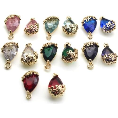 16.5x9.5mm Crystal Rhinestone Charms For Jewelry Making Gold Metal Necklace Pendants Accessories DIY Jewelry Earrings Materials