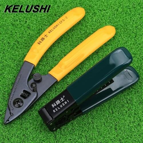KELUSHI FTTH Splice Fiber Optic Tool Kit Fiber Stripper and Double Hole Fiber Optic Stripper For wmiller CFS-2 Plier