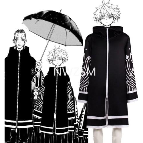 Anime Tokyo Revengers Wacheng thousand Mantra Fan School Uniform Girls loose coat Cosplay Costume robe Black