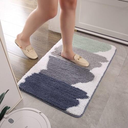 Nordic Bathroom Rugs Soft Cute Non-Slip Toilet Shower Room Absorbent Floor Mat Home Kitchen Flocking Door Carpets