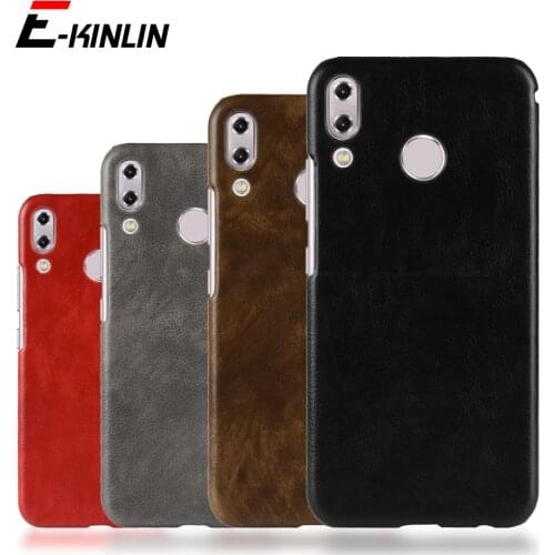 Litchi Leather Texture Hard PC Phone Case For Asus ZenFone 5 5Z 6 ZE620KL ZS620KL ZS630KL Ultra Thin PU Cases Back Cover