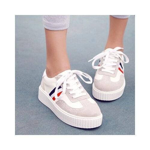 Students sneaker shoes in the 2017 fall of the new style of shoes tie ladies platform shoe