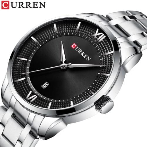 CURREN simple design ring-wound pattern mens watch, high-end business portable mens watch, waterproof quartz mens watch