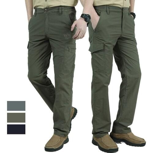 2019 Men Autumn Winter Pants Thick Warm Cargo Overalls Pants Casual Pockets Fur Fashion Loose Streetwear Joger Worker Male