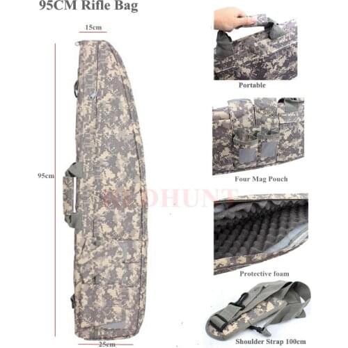 New 95cm Tactical Gun Bag ACU Multicam Heavy Duty Rifle Shotgun Carry Case Bag Shoulder Bag Shooting Target Support Sandbag