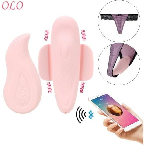 OLO 12 Speeds Invisible C String Vibrating Panties Bluetooth APP Clitoris Stimulator Wireless Remote Control G-spot Massage