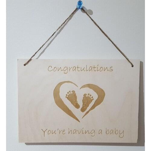 OMG We're Pregnant/You're Having a baby,New Baby Feet & Heart Wooden wall plaque Sign Keepsake,Wall Plaque Sign
