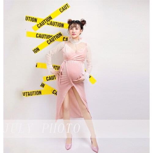 Long Sleeve Maxi Maternit y Dress for Photography Props Elegant Pregnancy Clothes Pregnancy Dress Pregnant Photo Shoot Clothing