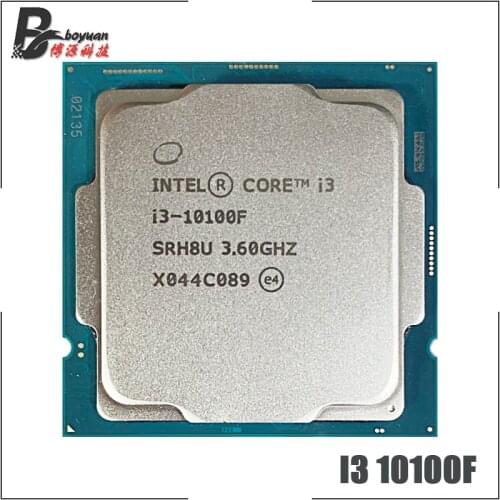 Intel Core i3-10100F i3 10100F 3.6 GHz 4-core 8-thread CPU processor L2 = 1M L3 = 6m 65W LGA 1200